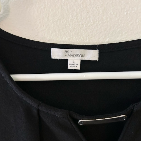 89th & Madison Black Blouse with Cut-Out Sleeves - Picture 2 of 3